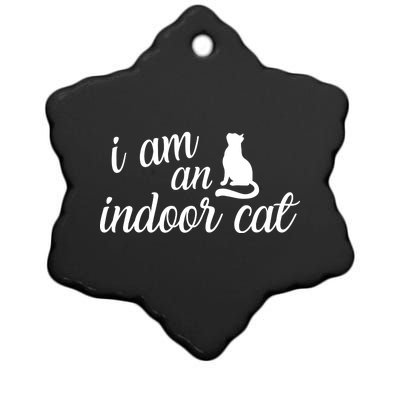 I Am An Indoor Cat Ceramic Star Ornament