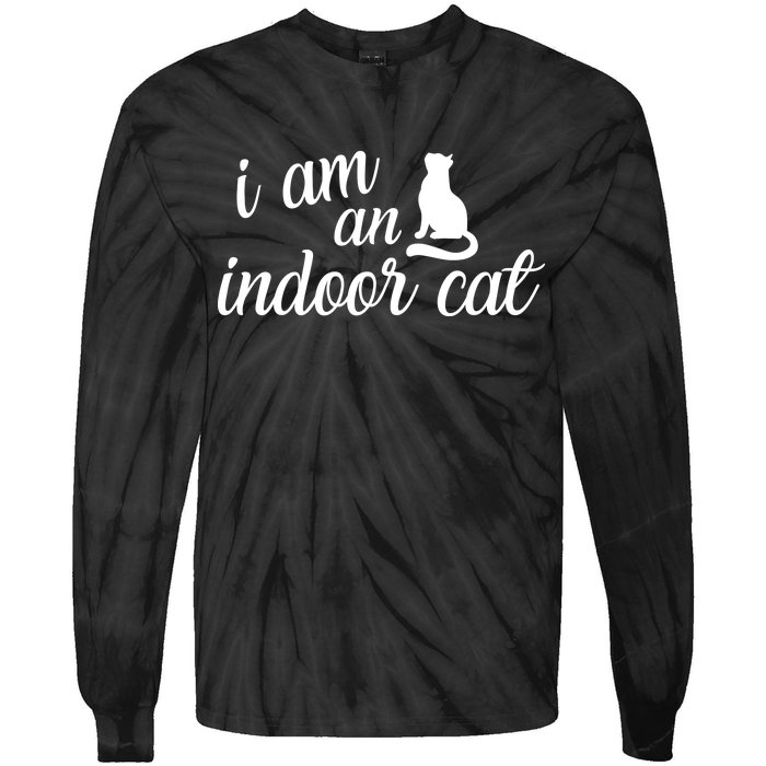 I Am An Indoor Cat Tie-Dye Long Sleeve Shirt