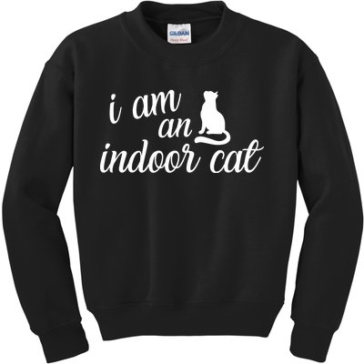 I Am An Indoor Cat Kids Sweatshirt