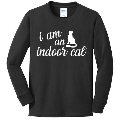 I Am An Indoor Cat Kids Long Sleeve Shirt