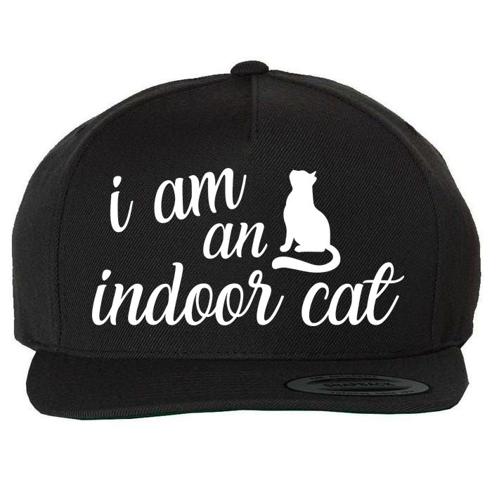 I Am An Indoor Cat Wool Snapback Cap