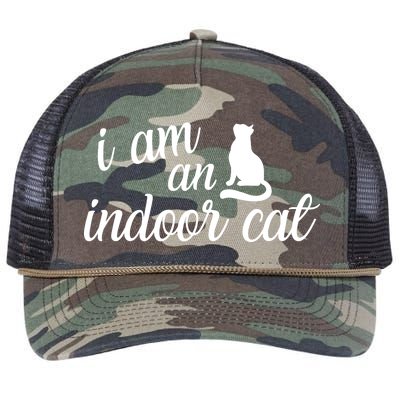 I Am An Indoor Cat Retro Rope Trucker Hat Cap