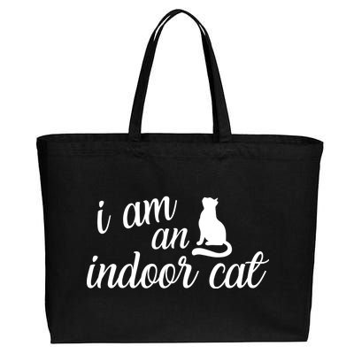 I Am An Indoor Cat Cotton Canvas Jumbo Tote