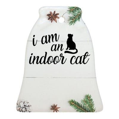 I Am An Indoor Cat Ceramic Bell Ornament