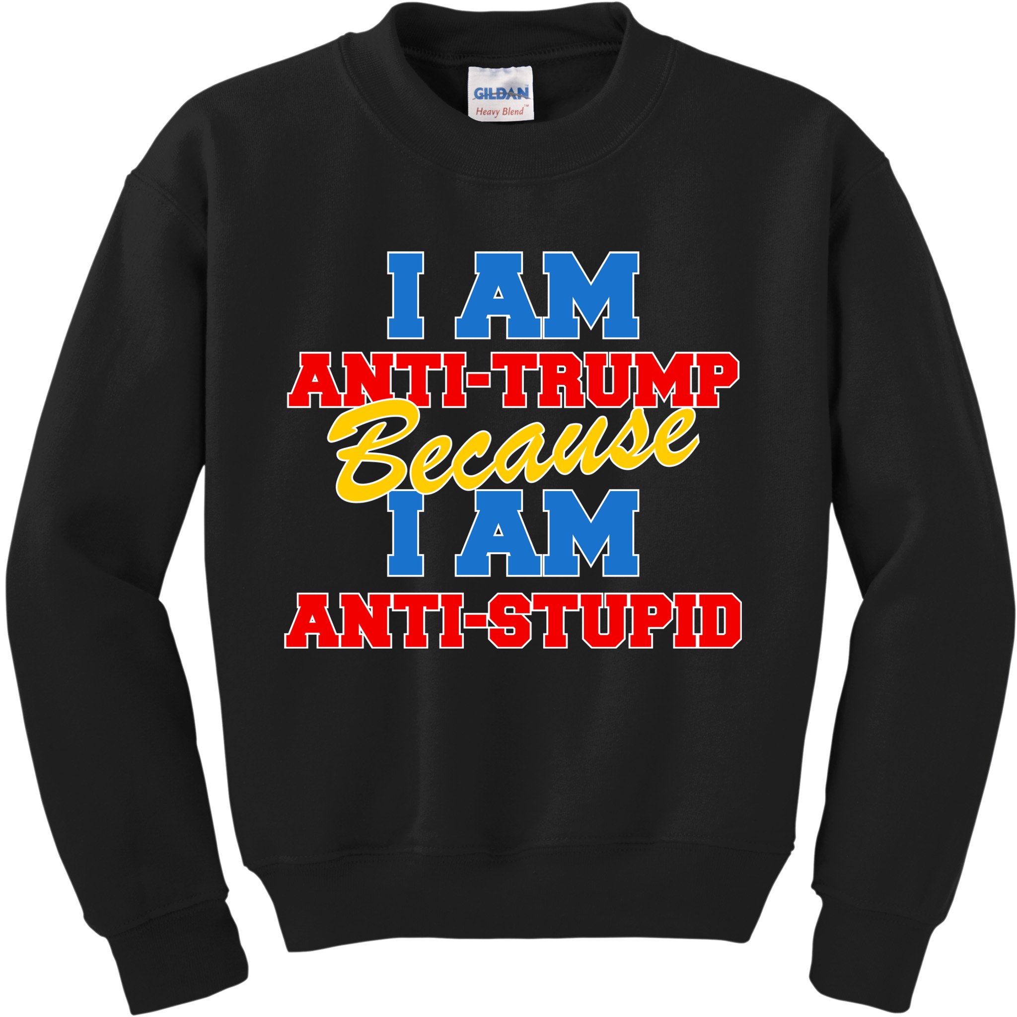 I Am Anti Trump Because I Am Anti Stupid Not My President Kids Sweatshirt