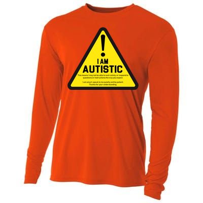 I Am Autistic Autism Warning Sign Cooling Performance Long Sleeve Crew