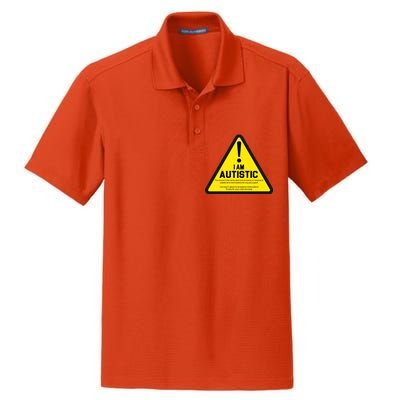 I Am Autistic Autism Warning Sign Dry Zone Grid Polo