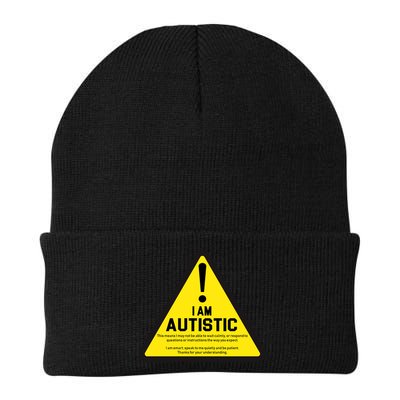 I Am Autistic Autism Warning Sign Beanie