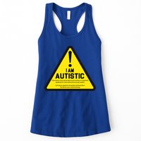 I Am Autistic Autism Warning Sign Womens Tank Top