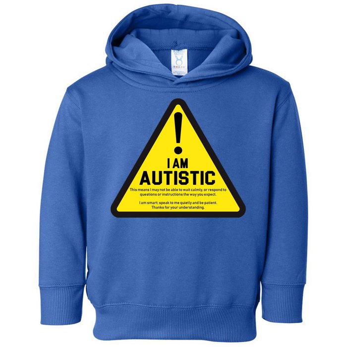 I Am Autistic Autism Warning Sign Toddler Hoodie