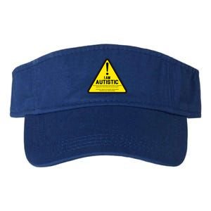 I Am Autistic Autism Warning Sign Valucap Bio-Washed Visor