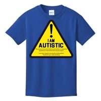 I Am Autistic Autism Warning Sign Kids T-Shirt