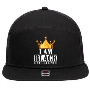 I Am Black Excellence 7 Panel Mesh Trucker Snapback Hat