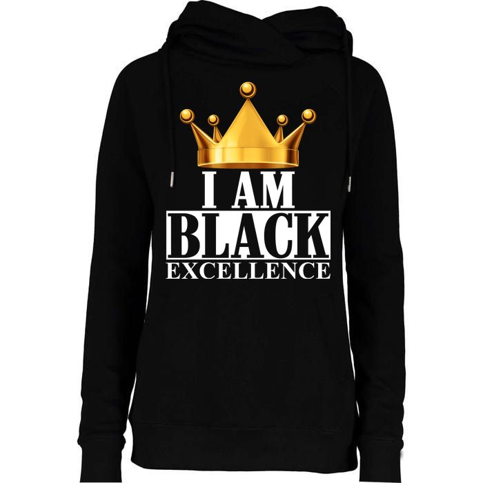 I Am Black Excellence Womens Funnel Neck Pullover Hood