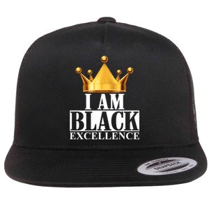 I Am Black Excellence Flat Bill Trucker Hat