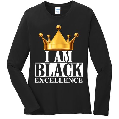 I Am Black Excellence Ladies Long Sleeve Shirt