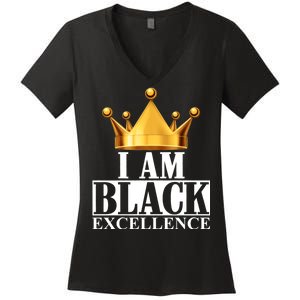 I Am Black Excellence Women's V-Neck T-Shirt