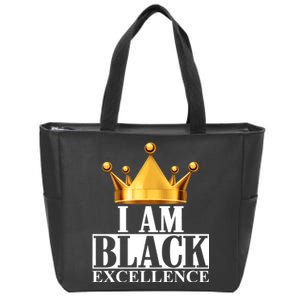 I Am Black Excellence Zip Tote Bag