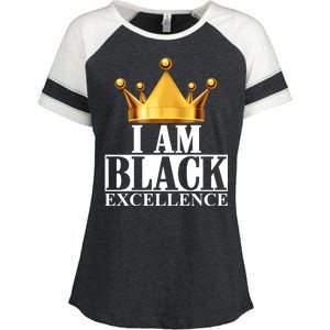 I Am Black Excellence Enza Ladies Jersey Colorblock Tee