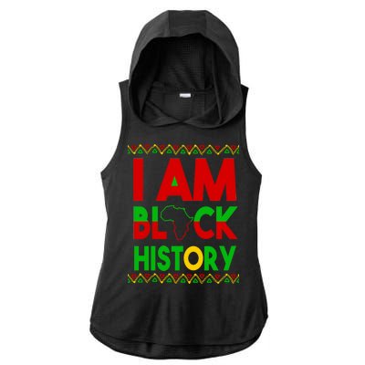 I Am Black History Ladies PosiCharge Tri-Blend Wicking Draft Hoodie Tank