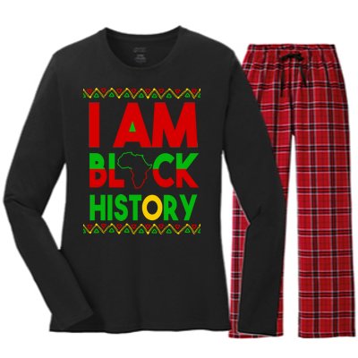 I Am Black History Women's Long Sleeve Flannel Pajama Set 