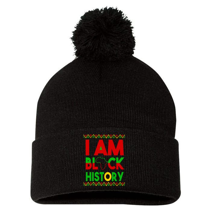 I Am Black History Pom Pom 12in Knit Beanie