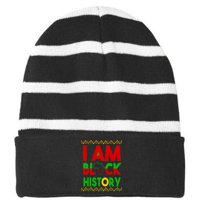 I Am Black History Striped Beanie with Solid Band