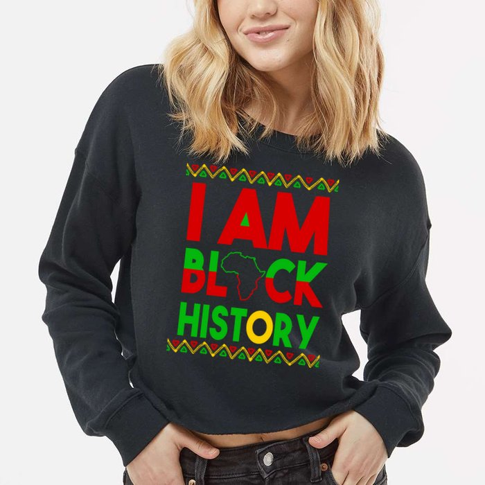 I Am Black History Cropped Pullover Crew