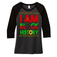 I Am Black History Women's Tri-Blend 3/4-Sleeve Raglan Shirt