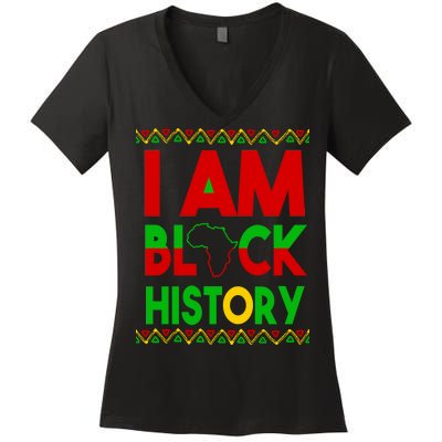 I Am Black History Women's V-Neck T-Shirt