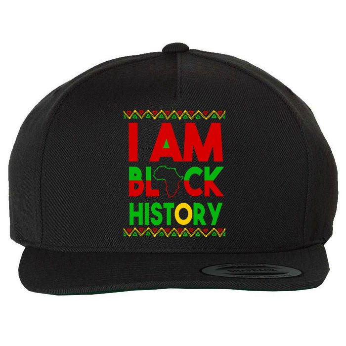 I Am Black History Wool Snapback Cap