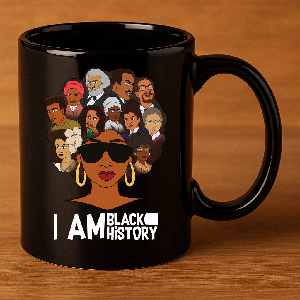 I Am Black History Love My Roots 11oz C Handle Ceramic Mug