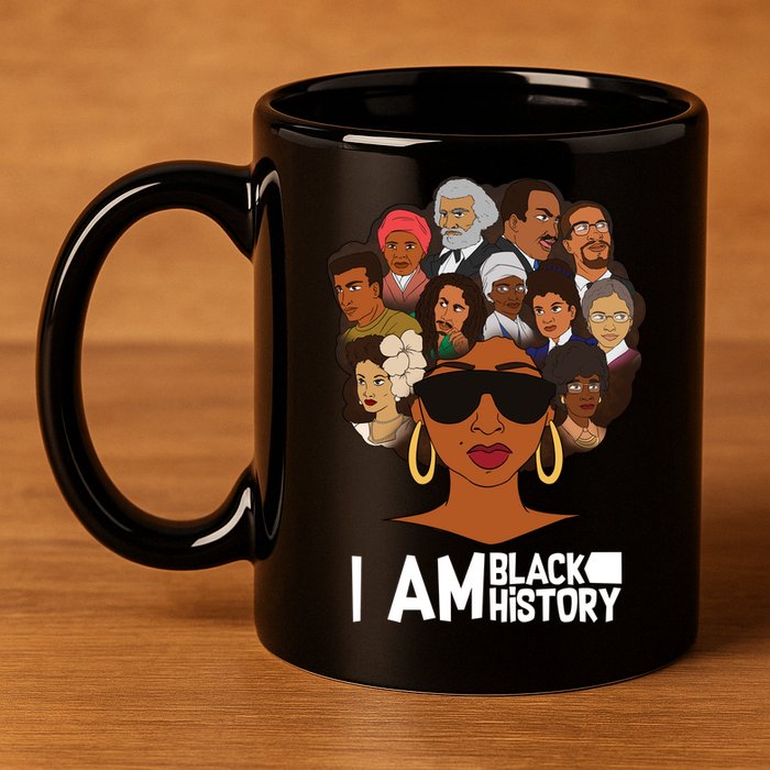 I Am Black History Love My Roots 11oz C Handle Ceramic Mug