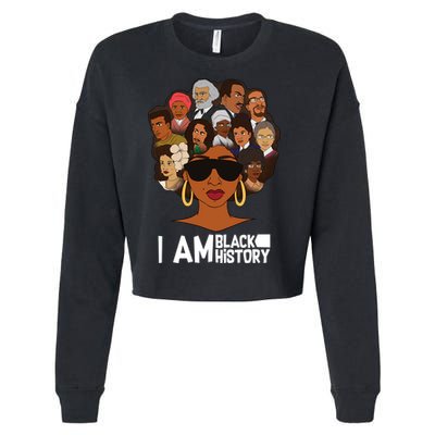 I Am Black History Love My Roots Cropped Pullover Crew