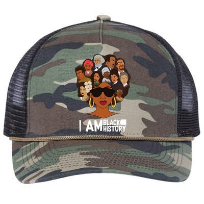 I Am Black History Love My Roots Retro Rope Trucker Hat Cap