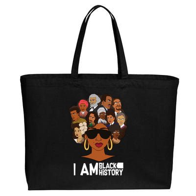 I Am Black History Love My Roots Cotton Canvas Jumbo Tote