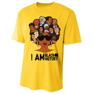 I Am Black History Love My Roots Performance Sprint T-Shirt