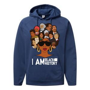 I Am Black History Love My Roots Performance Fleece Hoodie