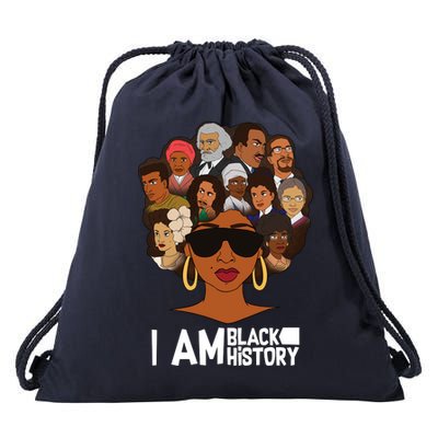 I Am Black History Love My Roots Drawstring Bag