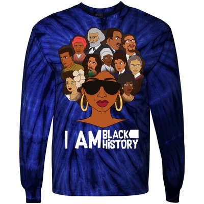 I Am Black History Love My Roots Tie-Dye Long Sleeve Shirt