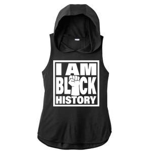 I Am Black History Proud African American Ladies PosiCharge Tri-Blend Wicking Draft Hoodie Tank