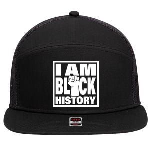 I Am Black History Proud African American 7 Panel Mesh Trucker Snapback Hat