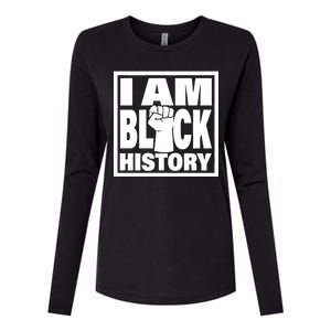 I Am Black History Proud African American Womens Cotton Relaxed Long Sleeve T-Shirt