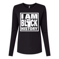 I Am Black History Proud African American Womens Cotton Relaxed Long Sleeve T-Shirt