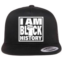 I Am Black History Proud African American Flat Bill Trucker Hat