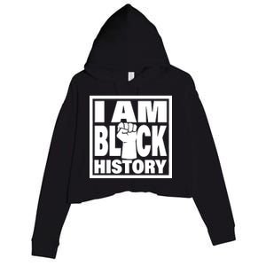 I Am Black History Proud African American Crop Fleece Hoodie