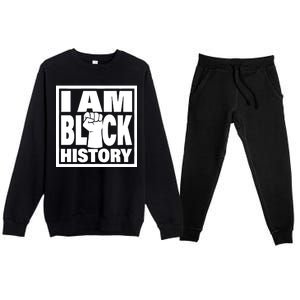 I Am Black History Proud African American Premium Crewneck Sweatsuit Set