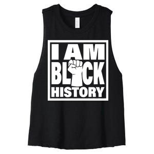 I Am Black History Proud African American Women's Racerback Cropped Tank