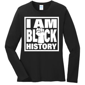 I Am Black History Proud African American Ladies Long Sleeve Shirt