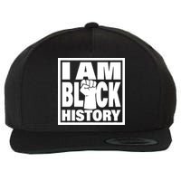 I Am Black History Proud African American Wool Snapback Cap